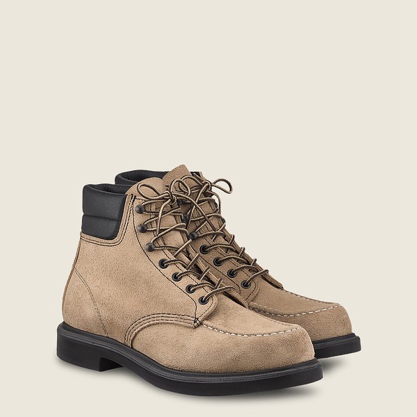 Heritage Støvler Herre - Red Wing Classic Supersole - 6-Inch Mohave Læder - Khaki - MVGDNU-782